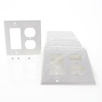 10 Eaton White Decorator GFCI GFI Duplex Outlet Wallplate Outlet Covers 2157W