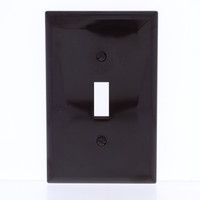 Eaton Brown UNBREAKABLE Mid-Size Toggle Switch Cover Plate Nylon Wallplate PJ1B