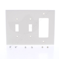 Eaton Light Almond Mid-Size 3Gang Decorator Toggle Combo Nylon Wallplate PJ226LA