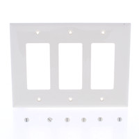 Eaton Lt Almond 3G Decorator UNBREAKABLE Mid-Size Wallplate Rocker Cover PJ263LA