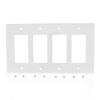 Eaton Lt Almond 4-Gang Decorator UNBREAKABLE Mid-Size Wallplate Rocker Switch Cover PJ264LA