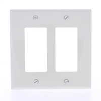 Eaton Light Almond 2-Gang Decorator UNBREAKABLE Mid-Size Rocker Wallplate GFCI Cover PJ262LA