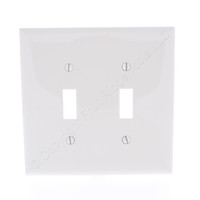 Eaton Lt Almond 2-Gang Mid-Size UNBREAKABLE Toggle Switch Cover Wallplate PJ2LA