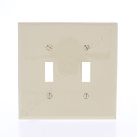 Eaton Ivory 2-Gang Mid-Size UNBREAKABLE Toggle Switch Cover Nylon Wallplate PJ2V