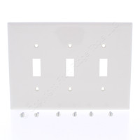 Eaton Lt Almond 3-Gang Mid-Size UNBREAKABLE Toggle Switch Cover Wallplate PJ3LA