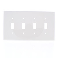 Eaton Lt Almond 4-Gang Mid-Size UNBREAKABLE Toggle Switch Wallplate Cover PJ4LA