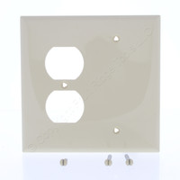 Eaton Mid-Size Ivory Unbreakable Blank Receptacle Combo Cover Wallplate PJ138V