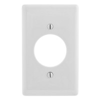 Hubbell White 1.60 Smooth Nylon Receptacle Wallplate Locking Outlet Cover NP720W