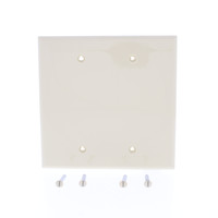 Eaton Ivory UNBREAKABLE Mid-Size 2-Gang Blank Nylon Wallplate Cover PJ23V