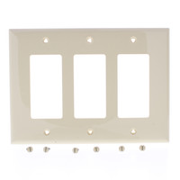 Eaton Ivory 3-Gang Decorator UNBREAKABLE Mid-Size Wallplate Rocker Cover PJ263V