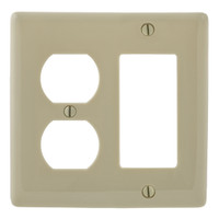 Hubbell Ivory Decorator GFCI GFI 2-Gang Cover Duplex Outlet Receptacle Wallplate NP826I