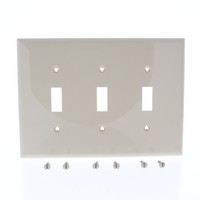Eaton Ivory 3-Gang Mid-Size UNBREAKABLE Toggle Switch Cover Wallplate PJ3V