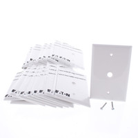 20 Eaton White .406" Hole Phone Coax Cable Wallplate Telephone Coverplates PJ11W