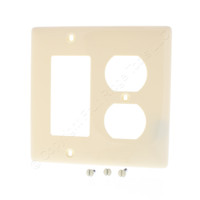 Hubbell Almond Decorator GFCI GFI 2-Gang Cover Duplex Outlet Receptacle Wallplate NP826AL