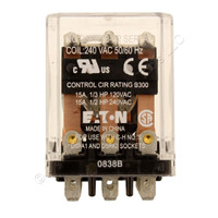 Eaton D5 Plug-In Relay 3PDT 240VAC Coil 16A 7200 Ohm D5PR3B-A2