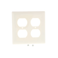 Hubbell Almond 2-Gang Receptacle Wallplate Unbreakable Duplex Outlet Cover NP82AL