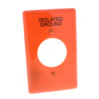Hubbell Isolated Ground Orange 1.60 Smooth Nylon Receptacle Wallplate Locking Outlet Cover NP720IG