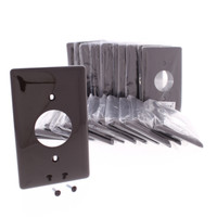 25 Hubbell Brown 1.406" UNBREAKABLE Nylon Receptacle Wallplates 1-Gang Outlet Cover NP7