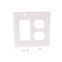 Hubbell office white Decorator GFCI GFI 2-Gang Cover Duplex Outlet Receptacle Wallplate NP826OW