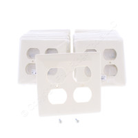 25 Hubbell "Office White" 2-Gang Unbreakable Duplex Outlet Cover Receptacle Wallplate NP82OW