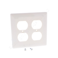 Hubbell Office White 2-Gang Smooth Receptacle Nylon Wallplate Unbreakable Duplex Outlet Cover NP82OW