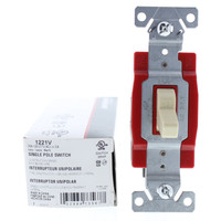 Cooper Ivory INDUSTRIAL Grade Single Pole AC Toggle Wall Light Switch 120/277V 20A 1221V