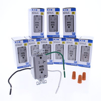 10 Eaton Gray Tamper Resistant 20A Outlet Receptacles 3.1A USB Charger TR7756GY