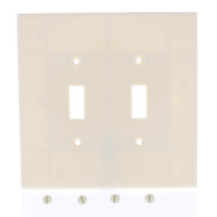 Eaton Ivory JUMBO 2Gang Toggle Switch Cover Oversized Thermoset Wallplate 2149V