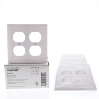 10 Eaton White 2-Gang Receptacle Thermoset Wallplates Duplex Outlet Covers 2150W