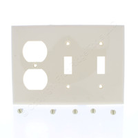 Eaton Ivory UNBREAKABLE Standard 3-Gang Combination Toggle Switch/Duplex Outlet Wallplate Cover 5158V