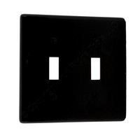 Hubbell Black UNBREAKABLE Nylon 2-Gang Switch Cover Wallplate Switchplate NP2BK