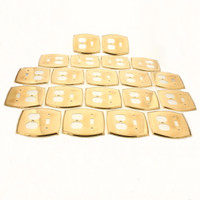 20 Creative Accents Satin Solid Brass Toggle Switch Outlet 2-Gang Curved Cover Wallplates 15051