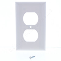 P&S White Standard 1-Gang Outlet Plastic Cover Duplex Receptacle Wallplate SP8-W