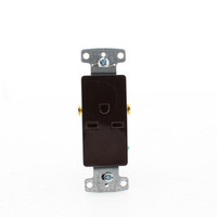 Hubbell Brown Decorator Single Outlet Receptacle 15A 250V NEMA 6-15R RRD155