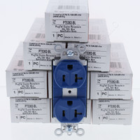 10 Pass & Seymour Blue!! PLUGTAIL Receptacles Duplex Outlet 5-20R 20A PT5362-BL