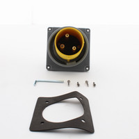 Hubbell Watertight IEC Pin & Sleeve Flanged Inlet Plug 100A 125V 2P3W HBL3100B4W