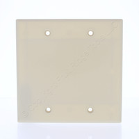 Eaton Ivory STANDARD 2-Gang Blank Cover Box Mounted Thermoset Wallplate 2137V