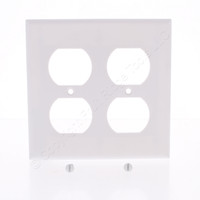 Eaton White 2-Gang Receptacle Thermoset Wallplate Duplex Outlet Cover 2150W