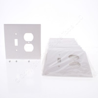 10 Eaton White JUMBO 2-Gang Toggle Duplex Cover Oversized Wallplates 2148W