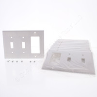10 Eaton White Standard Switch Cover Decorator GFCI Thermoset Wallplates 2173W