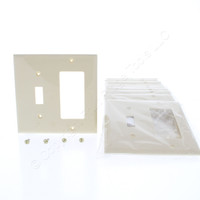10 Eaton Ivory Unbreakable Toggle Switch Plate Decorator Cover Wallplates 5153V