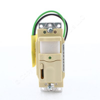 Hubbell Ivory PIR Vacancy Sensor Wall Switch w/Dimming & Nightlight RMS120ILI