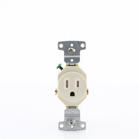 Hubbell Lt Almond Single Receptacle Outlet Tamper Weather Resistant RR151LAWRTR