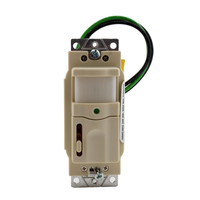 Hubbell Lt Almond PIR Vacancy Sensor Switch w/Dimming & Nightlight RMS120ILLA