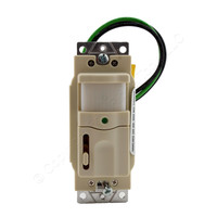 Hubbell Lt Almond PIR Vacancy Sensor Switch w/Dimming & Nightlight RMS120ILLA