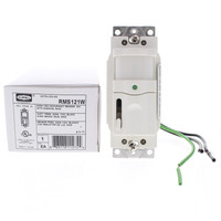 Hubbell White PIR Occupancy Sensor Wall Switch w/Dimming & Nightlight RMS121ILW