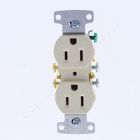 Hubbell White Residential Duplex Receptacle Outlet 15A 125V Bulk RR15WZ