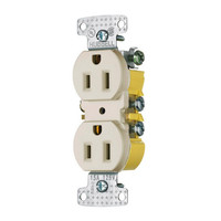 Hubbell Lt Almond Residential Duplex Receptacle Outlet 15A 125V Bulk RR15LA
