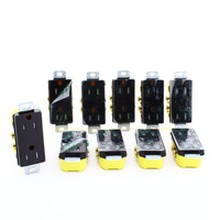 10 Hubbell Black Tamper Resistant Decorator Receptacles 15A Earless RRD15SBKTRM2