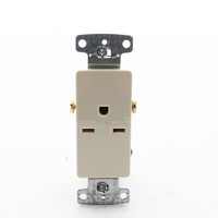Hubbell Lt Almond Decorator Single Outlet Receptacle 15A 250V 6-15R RRD155LA